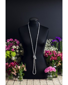 Extra Long Grey Pearl Necklace