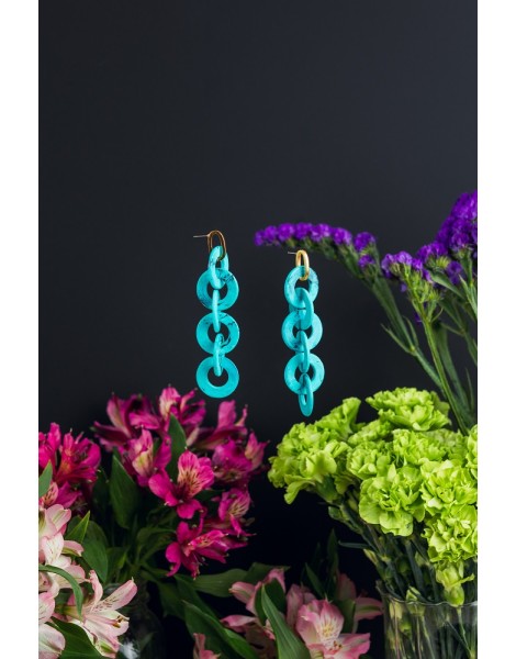 Six Circles Turquoise Earrings