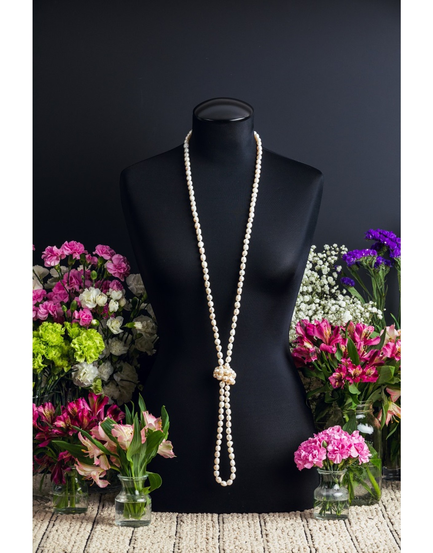 Extra Long White Pearl Necklace